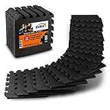 EVRIX® Bodenschutzmatte Fitness extra dick (20% mehr Schutz) - 18 Teile (31x31cm) - Puzzlematte...